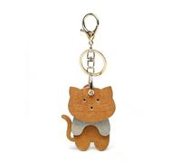 LEEQBCR 1 Stück Schlüsselanhänger, Süße Katzeetasche Anhänger Leder Glücksbringer Keychain Geschenke für Lieblingsmensch Frauen Männer Kinder Geburtstag Schlüsselring