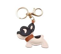 LEEQBCR 1 Stück Schlüsselanhänger, Süße Welpe Hundetasche Anhänger Leder Glücksbringer Keychain Geschenke für Lieblingsmensch Frauen Männer Kinder Geburtstag Schlüsselring