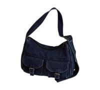 LeeQinersw Damen-Umhängetasche im Used-Look, modisch, groß, Dunkelblau