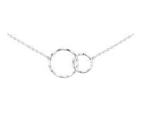 LeeQinersw Fashion Anhänger Halskette Zwei Ringe Kette Collier Schmuck Damen Edelstahl Poliert Hautfreundlich Bedeutungsvolles Zeichen für, Stahl