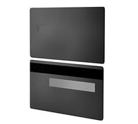 Leere Kreditkarte, 2 Stück Edelstahl Metall Kreditkarte Leere Karte 4442 Chip-Steckplatz Mit Hico 3 Track Magnetstreifen, Business Ic Smart Card Diy Logo Gravur (Schwarz)