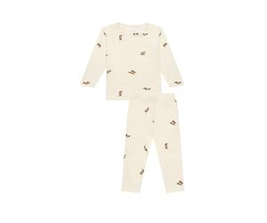 Leevje Pyjama Set Little Dog - in Light Beige