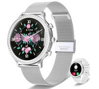 Lefitus Smartwatch Damen mit Telefonfunktion, 1.32" HD smart Watch mit SpO2 120 Sportmodi Pulsuhr Menstruationszyklus Schlafmonitor Schrittzähler Kalorien, Fitness Tracker IP68 iOS Android（Silber）
