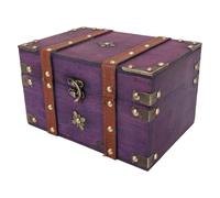 Leftwei Vintage-Schatztruhe, Schmuckaufbewahrungsbox aus Holz mit Legierten Metallteilen und Lederakzenten, Ideal Zum Organisieren von Schmuck, Haarschmuck, Kosmetika, Zuhause, Schlafzimmer, Büro