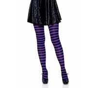 Leg Avenue 7100Q Damen Plus Größe Gestreiftes Strümpfhose Kostüm, schwarz/lila, 3X/4X