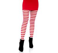 Leg Avenue 7100Q Damen Plus Größe Gestreiftes Strümpfhose Kostüm, weiß/rot, 1X/2X