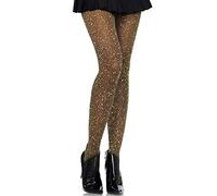 LEG AVENUE 7130 - Lurex-Strumpfhose, Einheitsgröße, Schwarzes Gold