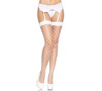 LEG AVENUE Damen Fence Net Strumpfhose, Weiß, Einheitsgröße EU