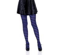 LEG AVENUE Damen Stripe Leggings, Schwarz / Königsblau, Einheitsgröße Große Größen EU