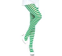 LEG AVENUE Damen Stripe Leggings, Weiß/Kelly Grün, Einheitsgröße EU