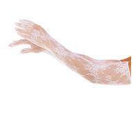 LEG AVENUE Handschuhe mit roten Blumen: Weiß