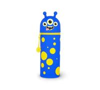 Legami - Kawaii 2-in-1 Schulmäppchen aus weichem Silikon, Monster-Thema, Stifthalter, Reißverschluss, Buntstifte, Marker, H 18,5 cm