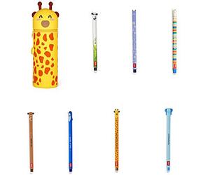 Legami 2-in-1 Federmäppchen Giraffe Silikon + löschbare Stifte