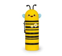 Legami - Kawaii Federmäppchen für die Schule 2 in 1 aus weichem Silikon, Bee-Thema, Stifthalter für den Tisch, Reißverschluss, Stifte Buntstifte, Filzstifte, H 21,5 cm