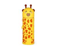 LEGAMI - 2-in-1 Weiche Silikontasche - Kawaii, Giraffe Schultasche, Tischstifthalter, Reißverschluss, Silikon, Stiftetasche Buntstifte Marker, H 18,5 cm