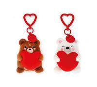 Legami - 2er-Set Plüsch-Schlüsselanhänger Super Soft! Geschenk für Paare, Schlüsselanhänger für Tasche, romantische Bären, Größe 6 x 6,5 x 6 cm