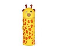 LEGAMI - 2-in-1 Weiche Silikontasche - Kawaii, Giraffe Schultasche, Tischstifthalter, Reißverschluss, Silikon, Stiftetasche Buntstifte Marker, H 18,5 cm