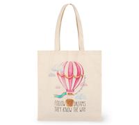 Legami - Baumwolltasche, Innentasche, mit Blas, langer Griff, umweltfreundlich, 38,5 x 42 cm, Thema Air Balloon, Air Balloon, Taglia unica, Utility