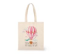 Legami - Baumwolltasche, Innentasche, mit Blas, langer Griff, umweltfreundlich, 38,5 x 42 cm, Thema Air Balloon, Air Balloon, Taglia unica, Utility