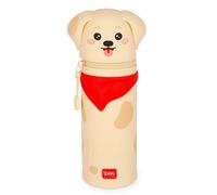 LEGAMI - Kawaii 2-in-1 Schulfach aus weichem Silikon, Golden, Tischstiftehalter, Reißverschluss, Stiftstifte, H 20 cm