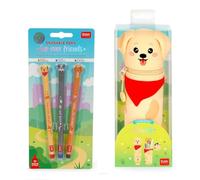 Legami - Kawaii 2-in-1 Schulmäppchen aus weichem Silikon, Fur-ever Friends + Set mit 3 löschbaren Gelstiften Fur-ever Friends - Limited Edition