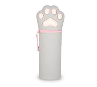 LEGAMI - Kawaii 2-in-1 Schulmäppchen aus weichem Silikon, Kitty Paw-Thema, Stifthalter, Reißverschluss, Buntstifte, Marker, H 18,5 cm