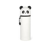 LEGAMI - Kawaii 2-in-1 Schulmäppchen aus weichem Silikon, Panda-Thema, Stifthalter, Reißverschluss, Buntstifte, Marker, H 18,5 cm