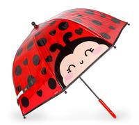 Legami - Kinderregenschirm Dancin' In The Rain, Ladybug-Motiv, windfeste Struktur, manuelles Offnen, Stoffverschluss mit Platz für Namen, Haken-Griff, 73 x 65 cm