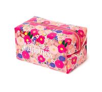 Legami - Make-up-Tasche, Make-up-Tasche, 18 x 14 cm, aus Metall und TPU, Flowers-Thema, geräumig, mit Reißverschluss