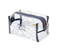 Legami - Make-up-Tasche, Make-up-Tasche, 18 x 14 cm, aus Metall und TPU, Thema Stars, geräumig, mit Reißverschluss