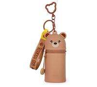 Legami - Mini-Geldbörse mit Schlüsselanhänger Kawaii, Teddy Bear, mit Spirale, Karabinerhaken und Handschlaufe, aus Silikon, 5 x 12 x 5 cm