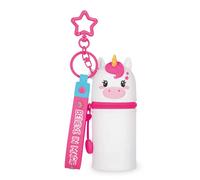 Legami - Mini-Geldbörse mit Schlüsselanhänger Kawaii, Unicorn, mit Spirale, Karabinerhaken und Handschlaufe, aus Silikon, 5 x 12 x 5 cm