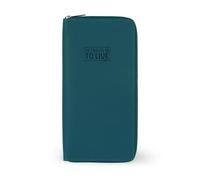 Legami - Petroleumblau Reise-Dokumententasche, Reisepass-Organizer, RFID-Blocking, 4 große Taschen, 7 kleine Taschen, Reißverschluss, 11 x 24 x 3 cm, blau, L, Casual