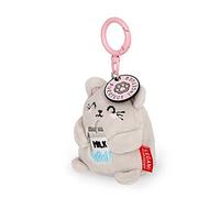 LEGAMI - Schlüsselanhänger Super Soft Kitty, Plüsch-Schlüsselanhänger, Anhänger mit gravierter Botschaft und Karabinerhaken aus Zink, 7 x 11 cm, grau, S