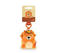 Legami Super Soft Schlüsselanhänger Löwen-Motiv – Plüsch mit Gravur, Zink-Karabiner, 7x11 cm, Orange