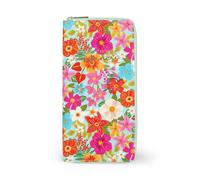 Legami - Reise-Dokumententasche mit Blumen, Reisepass Organizer, RFID-Blocking, 4 große Taschen, 7 kleine Taschen, Reißverschluss, 11 x 24 x 3 cm, Blumenmotiv, türkis, L, Casual