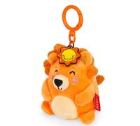 LEGAMI - Super Soft Schlüsselanhänger mit Löwen-Motiv, Plüsch-Schlüsselanhänger, Anhänger mit gravierter Botschaft und Karabinerhaken aus Zink, 7 x 11 cm, Orange, S