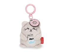 LEGAMI - Schlüsselanhänger Super Soft Kitty, Plüsch-Schlüsselanhänger, Anhänger mit gravierter Botschaft und Karabinerhaken aus Zink, 7 x 11 cm, grau, S