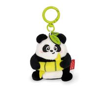 LEGAMI - Super Soft! Panda-Schlüsselanhänger, Plüsch-Schlüsselanhänger, Anhänger mit gravierter Nachricht und Karabinerhaken aus Zink, 7 x 11 cm, Schwarz, S