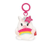 Legami Plüsch-Schlüsselanhänger Super Soft! Einhorn – Karabiner aus Zink, Gravur, 7×11 cm, Weiß