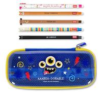 LEGAMI WonderWow Federmäppchen & radierbarer Stift | Set mit 5 niedlichen Tierstiften mit thermosensitiver Tinte + Federmäppchen mit 2 Fächern (Monster)