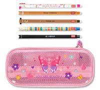 LEGAMI WonderWow Federmäppchen & radierbarer Stift | Set mit 5 niedlichen Tierstiften mit thermosensitiver Tinte + Federmäppchen mit 2 Fächern (Schmetterling)