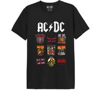 Legend ICON Officiel AC/DC imprimé T-Shirt Pour Homme Col ras du cou Manches Courtes Coton Coupe régulière,Patchwork Logo_Noir, Taille S