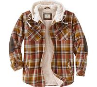 Legendary Whitetails Herren Camp Night Berber Gefüttert Kapuze Flanell Hemdjacke, Arrowood Barnwood Plaid, L