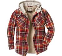 Legendary Whitetails Herren Camp Night Berber Gefüttert Kapuze Flanell Hemdjacke, Cardinal Arrowood Plaid, 3XL Groß