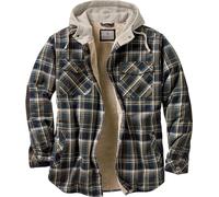 Legendary Whitetails Herren Camp Night Berber Gefüttert Kapuze Flanell Hemdjacke, Upland Plaid, 3XL Groß