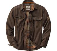 Legendary Whitetails Herren Journeyman Hemdjacke, Flanell gefütterte Shacket für Männer, wasserabweisender Mantel, robuste Herbstkleidung, Tabak, Größe 3XL