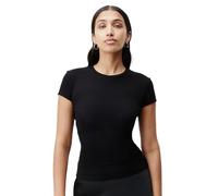 T-Shirt LEGER "LeGer by Lena Gercke", Damen, Gr. 36, schwarz, Feinripp, Obermaterial: 95% Viskose, 5% Elasthan, unifarben, figurbetont normal, Rundhals, eingesetzt abgesteppte Kante, Shirts T-Shirt, F