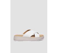 Legere Lederpantoletten mit Plateausohle 39 weiß 6010230.100.39