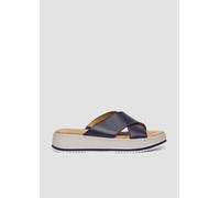 Legere Lederpantoletten mit Plateausohle 41 blau 6010230.805.41